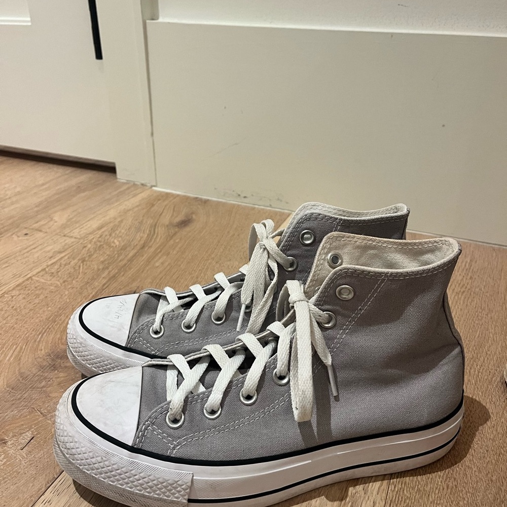 Converse Gray High-Top platform Sneakers